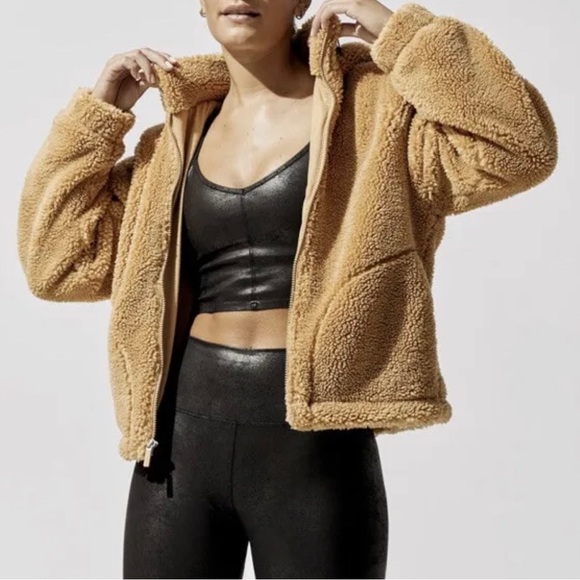 NWT Carbon38 Teddy Zip Up Jacket With Hood - M - Roots - Picture 1 of 5